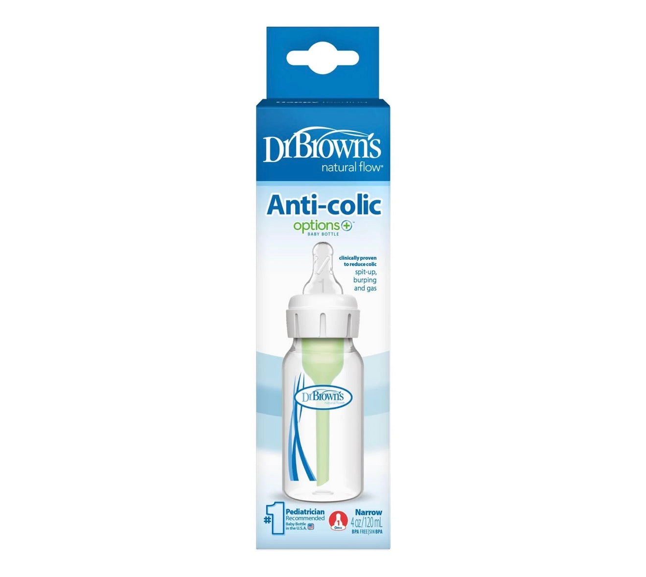 Dr. Brown's Natural Flow Anti-Colic Options+ Narrow Baby Bottle Slow Flow *120ml