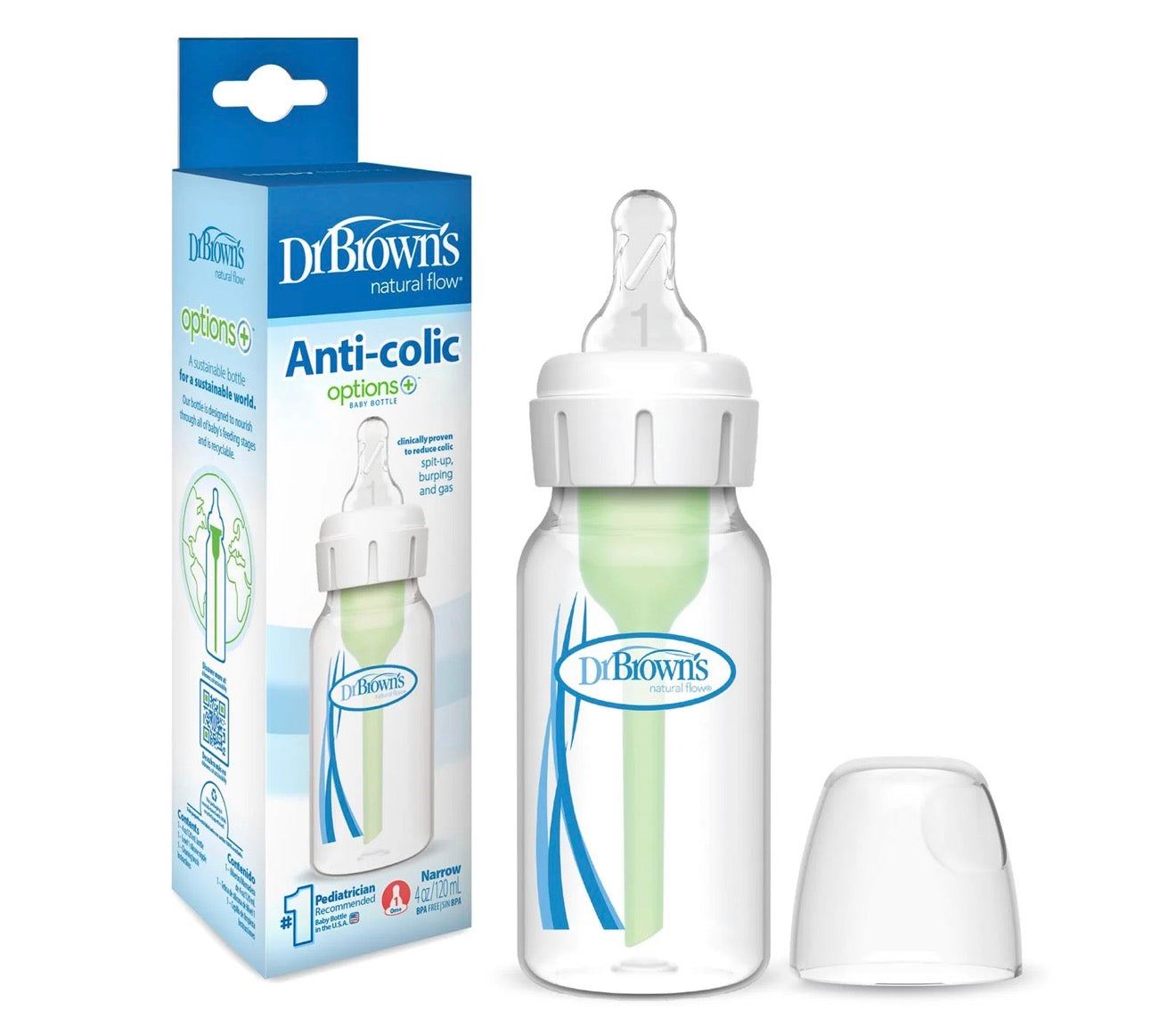 Dr. Brown's Natural Flow Anti-Colic Options+ Narrow Baby Bottle Slow Flow *120ml